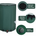 100 Gallon Portable Rain Barrel Water Collector Tank with Spigot Filter - Gallery View 9 of 10