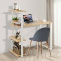 Reversible Computer Desk Study Table Home Office with Adjustable Bookshelf