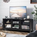 Universal Wooden TV Stand for TVs up to 60 Inch with 6 Open Shelves - Gallery View 18 of 24