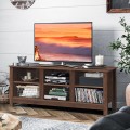 Universal Wooden TV Stand for TVs up to 60 Inch with 6 Open Shelves - Gallery View 6 of 24