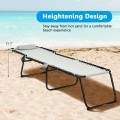 Folding Heightening Design Beach Lounge Chair with Pillow for Patio - Gallery View 8 of 22