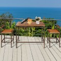 3 Pieces Patio Rattan Wicker Bar Dining Furniture Set - Gallery View 7 of 12