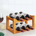 2-Tier Bar Kitchen 6-Bottle Wine Display Holder with Wooden Tabletop - Gallery View 2 of 11