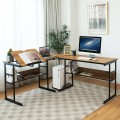 L-Shaped Computer Desk with Tiltable Tabletop - Gallery View 37 of 48