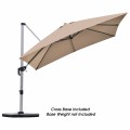 10 Feet 360° Tilt Aluminum Square Patio Umbrella without Weight Base - Gallery View 42 of 80