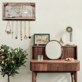 Vintage Wood Wall Mounted Jewelry Display Rack with Bracelet Rod - Gallery View 1 of 10