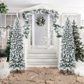 7.5 Feet Unlit Hinged Snow Flocked Artificial Pencil Christmas Tree with 641 Tips - Gallery View 7 of 9