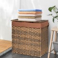 Hand-woven Foldable Rattan Laundry Basket - Gallery View 7 of 24