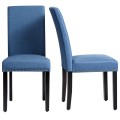 Set of 2 Fabric Upholstered Dining Chairs with Nailhead - Gallery View 21 of 58