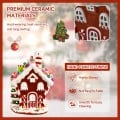 Hand-Painted Ceramic Christmas House with 44 Multicolored Lights