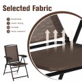 4 Pieces Folding Dining Chairs with Steel Armrests and Sling Back - Gallery View 10 of 11