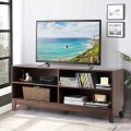 58 Inch Modern Media Center Wood TV Stand with 4 Open Storage Shelves - Gallery View 1 of 35