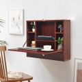 Wall Mounted Folding Laptop Desk Hideaway Storage with Drawer - Gallery View 18 of 32