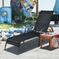 Adjustable Patio Chaise Folding Lounge Chair with Backrest - Gallery View 18 of 36