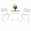3 Pieces Patio Folding Bistro Set for Balcony or Outdoor Space - Gallery View 36 of 40