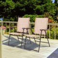 Set of 2 Patio Folding Sling Back Camping Deck Chairs - Gallery View 34 of 44