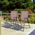Set of 2 Patio Folding Sling Back Camping Deck Chairs - Gallery View 12 of 44
