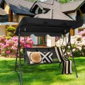 3 Person Patio Swing with Polyester Angle Adjustable Canopy and Steel Frame - Gallery View 1 of 35