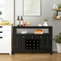 Elegant Classical Multifunctional Wooden Wine Cabinet Table - Gallery View 30 of 36