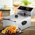 1700W Single Electric Deep Fryer with Basket Scoop Unit - Gallery View 1 of 12
