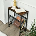 Narrow End Table with Magazine Holder Sling for Small Space - Gallery View 6 of 12