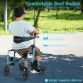 2-in-1 Adjustable Folding Handle Rollator Walker with Storage Space - Gallery View 25 of 35