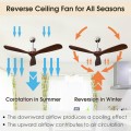 52 Inch Modern Brushed Nickel Finish Ceiling Fan with Remote Control - Gallery View 5 of 12