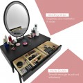 Touch Screen Vanity Makeup Table Stool Set with Lighted Mirror - Gallery View 11 of 36