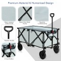 Outdoor Folding Wagon Cart with Adjustable Handle and Universal Wheels - Gallery View 25 of 45