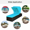 Outdoor Chaise Lounge Chair with Folding Canopy - Gallery View 17 of 24