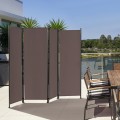 4-Panel Room Divider Folding Privacy Screen with Adjustable Foot Pads - Gallery View 18 of 34