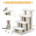 4-Step Pet Stairs Carpeted Ladder Ramp Scratching Post Cat Tree Climber - Gallery View 5 of 11