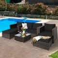 5 Pieces Patio Cushioned Rattan Furniture Set - Gallery View 66 of 71