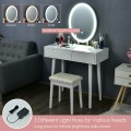 Touch Screen Vanity Makeup Table Stool Set with Lighted Mirror - Gallery View 26 of 36