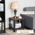 2-Tier Industrial End Table with Storage Shelf for Small Space - Gallery View 10 of 10