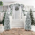 6 Feet Unlit Hinged Snow Flocked Artificial Pencil Christmas Tree with 500 Branch Tip - Gallery View 7 of 10