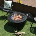 Outdoor Fire Pit with BBQ Grill and High-temp Resistance Finish - Gallery View 1 of 12