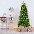 Realistic Pre-Lit Hinged Christmas Tree with Lights and Foot Switch - Gallery View 1 of 37