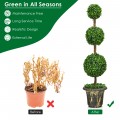 4 Feet Artificial Topiary Triple Ball Tree Plant - Gallery View 5 of 9