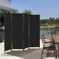 4-Panel Room Divider Folding Privacy Screen with Adjustable Foot Pads - Gallery View 7 of 34