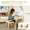 Kids Activity Table and Chair Set with Storage Space for Homeschooling - Gallery View 2 of 18