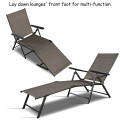 2 Pieces Patio Furniture Adjustable Pool Chaise Lounge Chair Outdoor Recliner - Gallery View 11 of 12