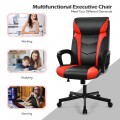 Swivel PU Leather Office Gaming Chair with Padded Armrest - Gallery View 14 of 36