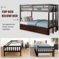 Twin Pull-Out Bunk Bed with Trundle Wooden Ladder - Gallery View 5 of 22