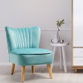 Modern Armless Velvet Accent Chair with Wood Legs - Gallery View 1 of 36