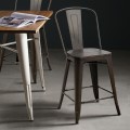 Set of 4 Industrial Metal Counter Stool Dining Chairs with Removable Backrest - Gallery View 19 of 23