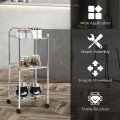 3 Tier Mesh Wire Organizers Rolling Utility Cart with Wheels for Bathroom - Gallery View 8 of 11