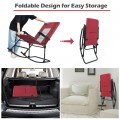 Foldable Rocking Padded Portable Camping Chair with Backrest and Armrest