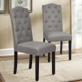 Set of 2 Modern Tufted Dining Chairs with Padded Seat - Gallery View 7 of 36