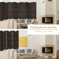 6 Feet 6-Panel Weave Folding Fiber Room Divider Screen